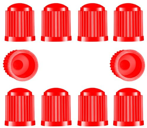 10 tapones universales para válvulas de neumáticos, con junta para SUV, coches, bicicletas, motocicletas, camiones, color rojo