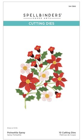 Spellbinders S4-1366 Poinsettia Spray Etched Dies from The Home for The Holidays Collection