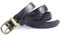 Carbosing Damen Gürtel Leder gürtels Mode gürtel Echt Leder für Damen, Weicher Ledergürtel mit goldener Schnalle für Jeans Hosen Kleider, Verstellbarer Ledergürtel 23 mm Breit (Schwarz)