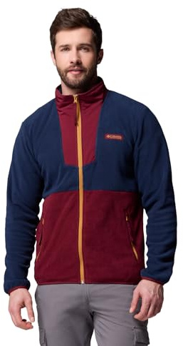 Columbia Herren Sequoia Grove Full Zip Fleecejacke Mit Durchgehendem Reißverschluss, Rich Wine/Collegiate Navy, L EU