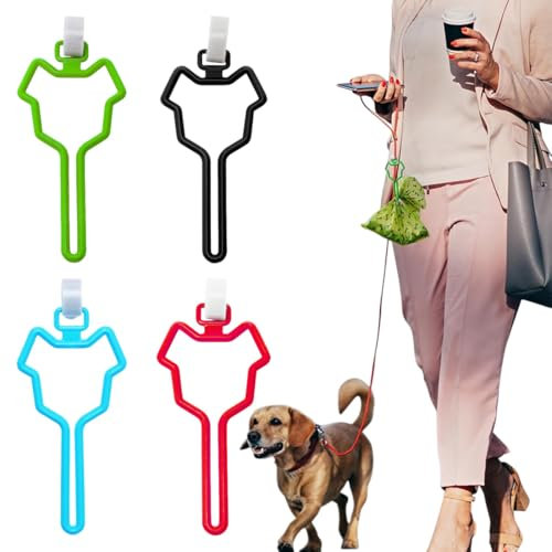 Kotbeutelhalter, freihändige Halterung für Hundekotbeutel, 4 Stück Hundekotbeutelhalter freihändige Halterung für Taschen von Hundekot, Haustierzubehör für Leine, Mülleimer, Spaziergänge im Freien