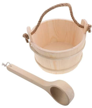 PRETYZOOM Set di Accessori per Sauna Secchio di Legno Mestolo Accessori per Sauna A Vapore Vasca per Pediluvio Kit di Strumenti per Spa