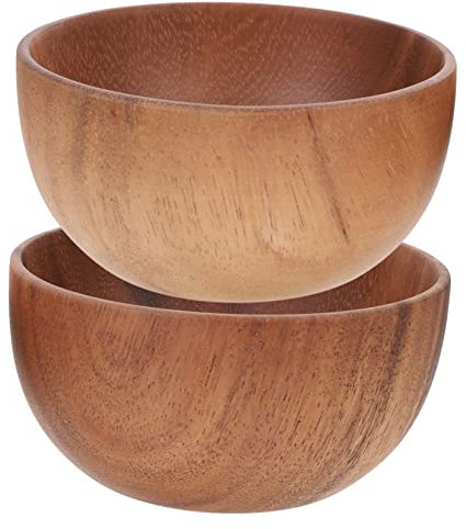 DECHOUS 2 Pezzi ciotola di legno pasta farro bocce bowl scodelle scodella ciotola da frutta ciotole insalatiera insalatiere domestiche ciotola per la conservazione della zuppa di legno