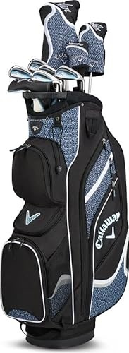 Callaway New Set Solaire, clubs de golf pour femme, 10 pièces (9 clubs + sac), bleu/noir