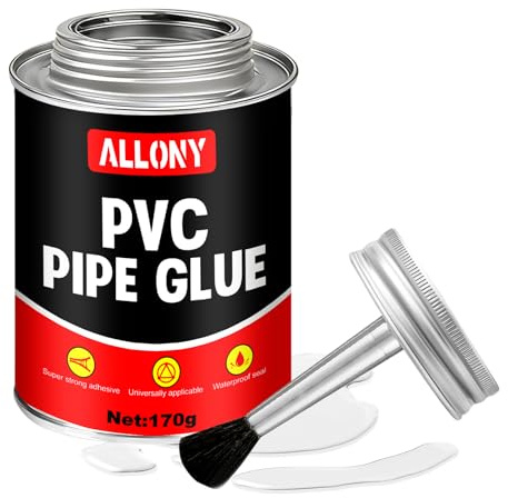 ALLONY Colle PVC Plomberie, Colle Contact, colle Neoprene Gel, colles pour Tuyaux en PVC Rigide, Neoprene pour Raccord de Canalisations Transportant des Fluides Gazeux ou Liquides, 170g