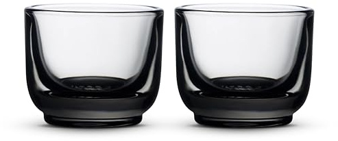 Fellow Pirch Espresso Glasses 3.5 oz Artisanal Cups, Set of 2, Dishwasher Safe Coffee Glasses for Espresso Shots & Latte Art – Smoke