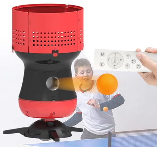 LLOZoo Robot da Ping Pong (telecomandato), riserva di 90 Palline, velocità Regolabile + frequenza (5 Marce), Servizio Dritto/Effetto, per Allenamento/Pratica,A