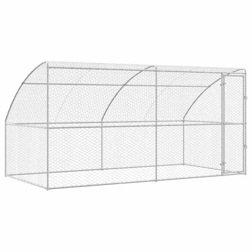 vidaXL Refugio para Perros 2 pcs Plateado 4 x 2 x 2 m, Casa para Perros Moderna y Minimalista, Resistente, Refugio al Aire Libre, Espacio para tu Mascota