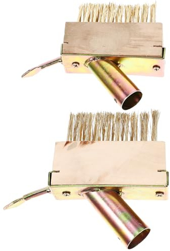 Housoutil 2 Pezzi Spazzola Esfoliante in Filo D’acciaio per Rimozione Muschio e Malta, Set 2 Pezzi senza Manico, Strumento per Pulizia Crepe e Pietre da Patio, Adatta per Giardinaggio e