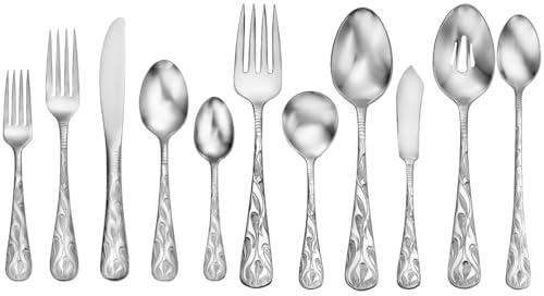 Liberty Tabletop Flame 68 Piece Set, 18-10 Stainless Steel, Dishwasher Safe, Made in USA