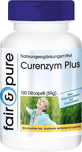 Fair & Pure® - Curenzym Plus 100 con bromelina, tripsina, quimotripsina y rutósido - Enzimas digestivas - 100 Cápsulas