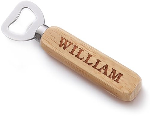 Personalised Bottle Opener Engraved Wooden Bottle Opener Dad Gifts for Fathers Day Best Dad Bottle Openers Gift for Men Him Daddy Stepdad Grandad Uncle Friend Custom with Any Text