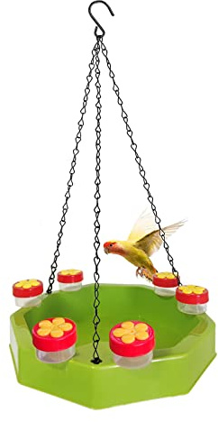 Bseical Bain d'oiseaux à Suspendre,Abreuvoir Oiseaux Exterieur,Bains pour Oiseaux Sauvage,Mangeoire Oiseaux Exterieur Suspendue,avec 6 Abreuvoir Oiseaux, Bain d'oiseaux à Suspendre Jardin Accessoires