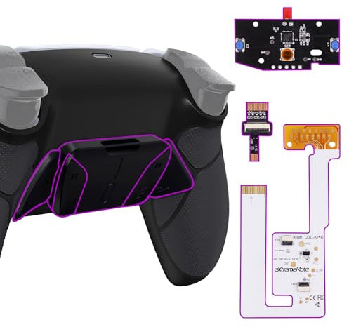 eXtremeRate Rise4 V3 Remap Kit Programmabile per ps5 Controller BDM-030/040/050,4 Tasti Aggiuntivi Palette Back Button Cover Grip Gomma Paddles Posteriore per ps5 Joystick-Nero