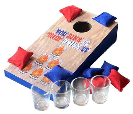 EHJRE Cornhole Toss Club Spielzeug Corn Hole Board Sandsack Wurfspiel Tragbare Familie Männer und Frauen Wurfspiel Indoor Interaktiver Sport