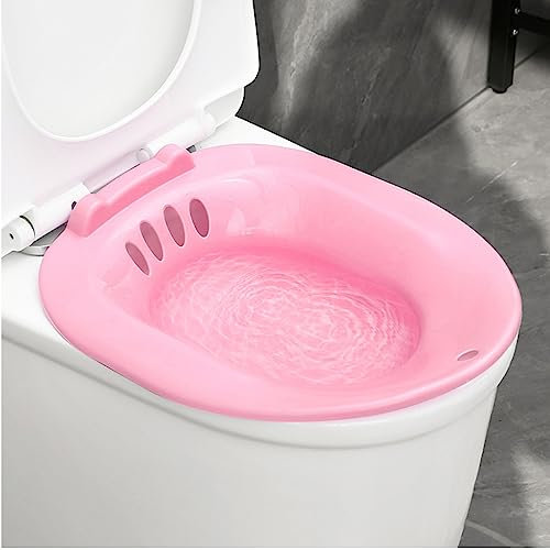 SITZ -Bad für Toilette, tragbares SITZ -Bad für Hämorrhoiden, SITZ -Bad nach der Geburt, Sitzbad, Bidet -Toilettensitz für postpartale Wunden, Hämorrhoiden, perineale Pflege (Pink)