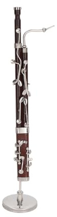 Cute Miniature Bassoon Replica with Stand and Case, Dollhouse Decor and Mini Musical Instrument Model