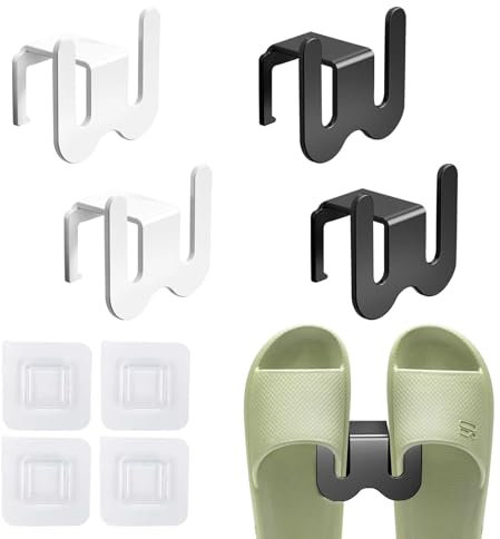 LERANXIN Schuhhalter Wand, 4 Stück Pantoffelregale, Wandmontage Schuhhalter, ohne Bohren Schuhablage, Türschuhregal zum Hängen, Selbstklebendes Schuhregal, für Schlafzimmer Wohnzimmer Eingang