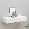 FENLAX Schubladenregal 60x23,5x10 cm MDF, Metall Weiß Wandschrank Mit Schublade Schweberegal Wandregal Mit Schubladen Hängeschublade Floating Shelves
