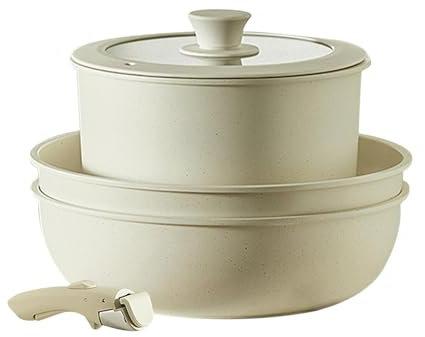 GkgWuxf Säker gryta set, induktionskokkärl | Kastruller och stekpannor för matlagning,Säker gryta set, non-stick kökssats, RV handtag köksuppsättning