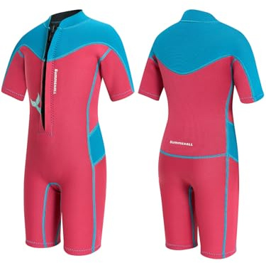 Summshall Combinaison de bain pour enfants et filles, maillot de bain thermique UV50+ avec néoprène doux et élastique - garde la chaleur, parfait pour la natation, le surf et le jeu à la plage