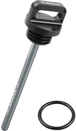 NICECNC Varilla de medición de aceite de motor negra T6 de aluminio compatible con Raptor 700 YFM700 YFZ 450 2004-2009, 2012-2013 reemplazo para 5LP-21761-00-00 5LP-21761-00-00 Ver ajuste