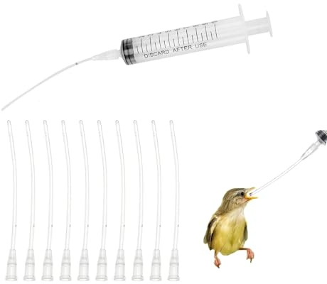 Baby Bird Feeding Syringe Set,10ml Feeding Syringe with 10 Pcs Tubes