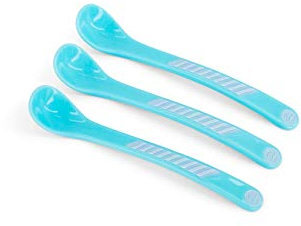 Twistshake Baby Feeding Spoon Set - 3 Pack | BPA-Free Baby Weaning Set for Children | Learning Cutlery Set for Kids | 6m+ | Pastel Blue