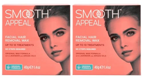 Smooth Appeal 40g Wax Original Formula Facial Hair Remover x2