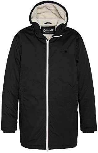 Schott NYC Mixte Bluster BLOUSON A CAPUCHE DOUBLURE SHERPA SCHOTT, Noir, L EU