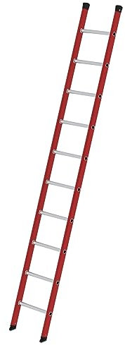 PROREGAL Sprossen-Anlegeleiter GFK/Alu ohne Traverse | 10 Sprossen | Leiter, Teleskopleiter, Trittleiter, Bockleiter, Sprossen-Doppelleiter