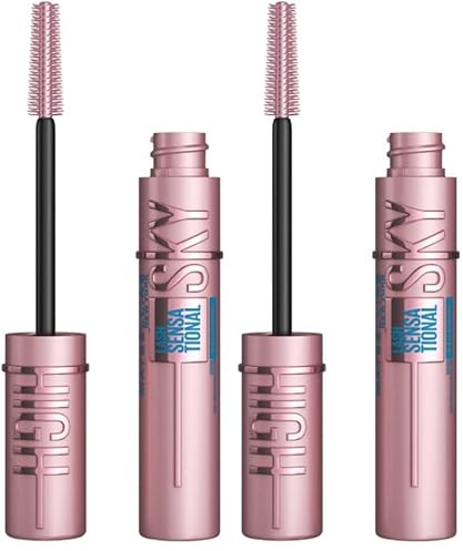 Maybelline Mascara Lash Sensational Sky High Lengthening Black Waterproof (Pack of 2)
