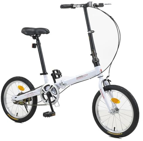 16 Zoll Faltrad, Leichtes Pendlerfahrrad Mit Doppelscheibenbremsen Und Gepäckträger Für Erwachsene, Pendeln Im Citybike C,16in
