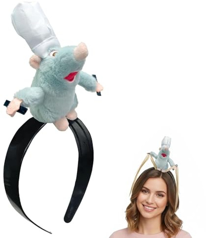 Diademas Remy, Headband Remy, Cinta Pelo Remy, Accesorios de Pelo para Fiesta Cumpleaños Carnaval Cosplay, para Adultos (Gris)
