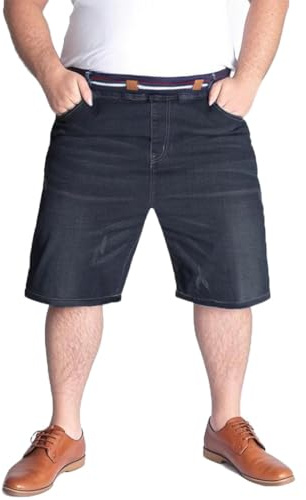 HZQIFEI Pantalones Cortos Vaquero Hombre Verano Casual Ancho Denim Shorts de Mezclilla Jeans Cortos Relaxed Fit (Negro, 7XL)