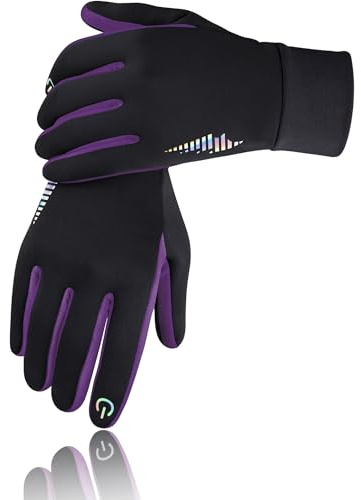 SIMARI Kids Winter Gloves with Touchscreen, Water-Resistant, Warm Thermal, Windproof for Boys Girls Toddler, Gloves for Cold Weather Cycling Running Snow Ski Football Soccer Hiking Camping (Purple M)