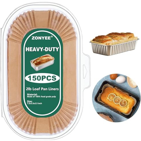 Loaf Tin Liners 2lb, Baking Tin Liners Cake Tin Liner for Baking Bread and Cakes, Non-Stick Bread Pan Liner, 150 Pack
