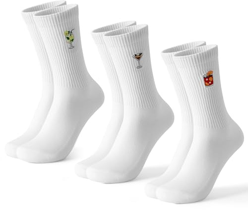 BISOUSOX Calcetines Divertidos para Hombres de Algodón Calcetines Deportivos de Tenis sin Costuras para Mujeres Correr Entrenamiento Jugar al Fútbol Regalos para Hombres 3 Pares 39-42/43-46