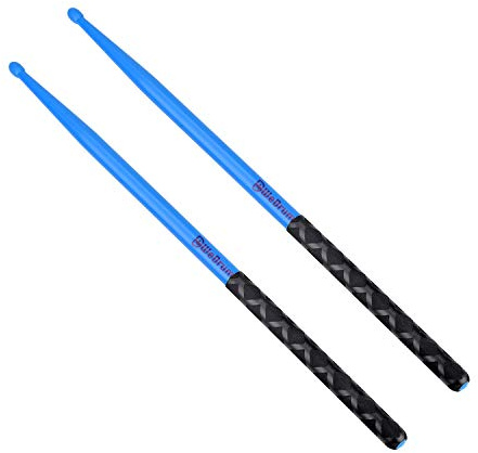 5A Nylon Drumsticks for Drum Set Light Durable Plastic Exercise ANTI-SLIP Handles Drum Sticks for Adults Musical Instrument Percussion Accessories Blue