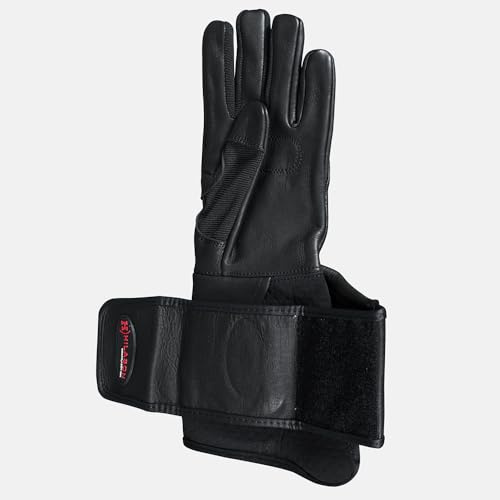 HILASON Bull Riding Gloves Pro Rodeo Genuine Leather Black Left Hand (6 to 10) | Bullback Women Men