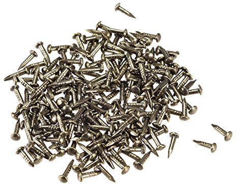 sourcing map 500 Stück Kleine Winzig Hardware Nägel Kohlenstoffstahl 1X6mm(DxL) für DIY Dekorative Holzkisten Zubehör Bronzeton