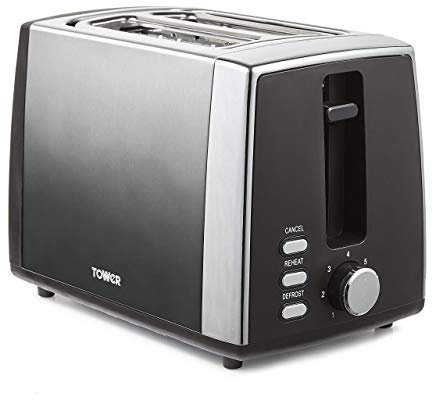 Tower T20038GRP Infinity Ombré 2 Slice Toaster, 900W, Graphite