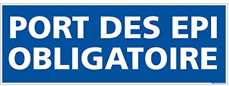 Signalétique.biz France - Panneau Port EPI Obligatoire 350 x 125 mm Aluminium 2 mm