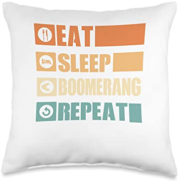 Eat Sleep Boomerang Repeat Boomerang Thrower Boomerang Sport Throw Pillow