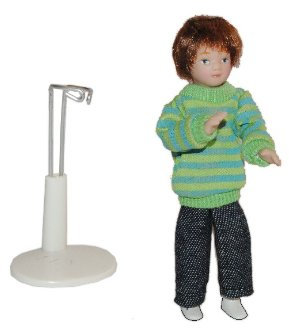 alles-meine.de GmbH Junge Puppe für Puppenstube - Maßstab 1:12 - Porzellan Puppen Biegepuppe Nostalgie Porzellanpuppe