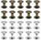 40 paia Chicago viti rotonde a testa piatta viti rivetti per fai da te in pelle artigianale fibbie per cintura rilegatura portafoglio borsa bracciale (20 paia argento e 20 paia bronzo)