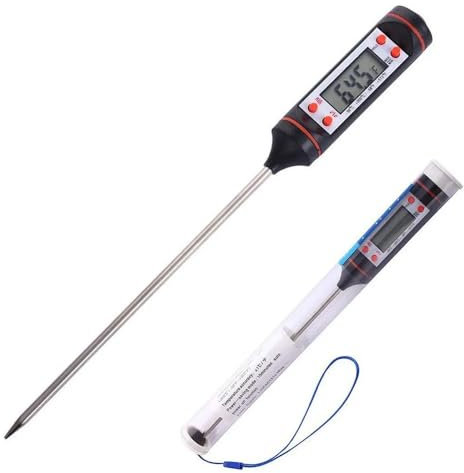 Thermomètre numérique à sonde alimentaire avec écran LCD à lecture instantanée pour la cuisine, le barbecue, l'eau, la viande, le lait