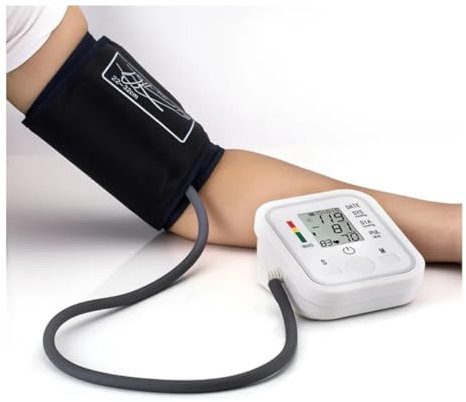 Automatic Arm Blood Pressure Monitor, 22-42 cm Cuff, Easy to Read Display, Heartbeat/Hypertension Indicator, 2 x 60 Memories, Average Results, Based on, Use at Home