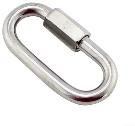 Conector de cadena de eslabones rápidos de acero inoxidable, clips de bloqueo resistentes en forma de D para camping, yate, buceo, parasol, velas, equipo de fitness (10 mm)