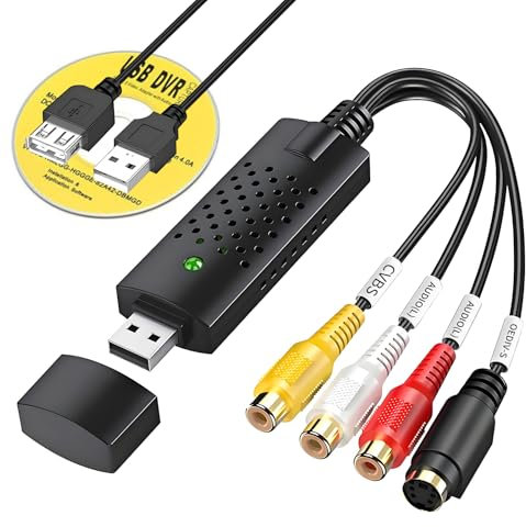 Tarjeta de captura de video USB, nueva serie USB 2.0 Grabber VHS a convertidor digital Mini DV VCR Hi8 DVD a adaptador convertidor digital para PC, TV, reproductor de cinta, videocámara, compatible